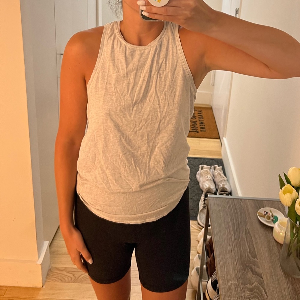 Lululemon grey open back tank top size 2